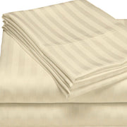 Satin Stripe Deep Fitted Sheets 100% Egyptian Cotton Bottom Bed Sheets