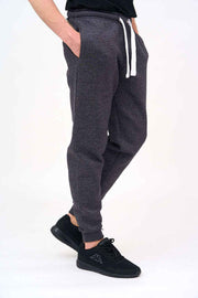 Right Side View of Men's Regular Fleece Joggers with Adjustable Strips