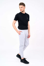 Right Side View of Cuff Skinny Men's Joggers made by Fleece