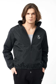 Full View of Full Zipped Active Funnel Neck Jackets for Men