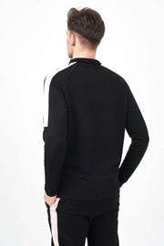 Back View of Full Zippered Funnel Neck Jacket for Men