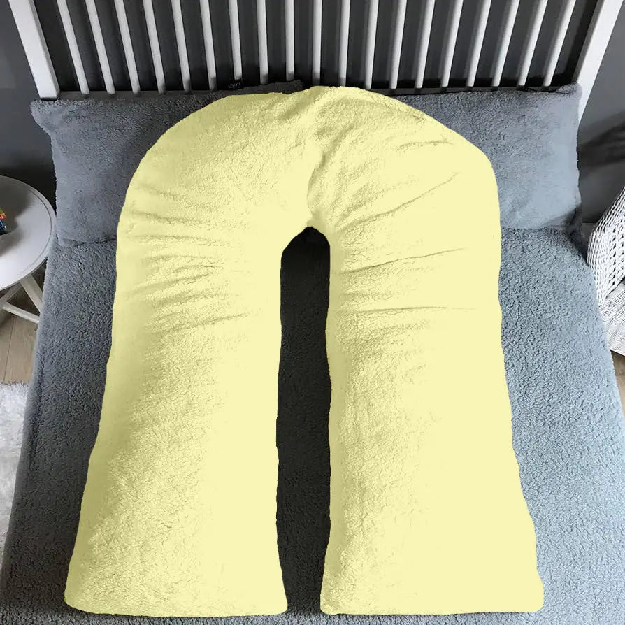 U Shaped 9FT Teddy Fleece Full Body Pillowcase - Beach Stone