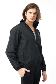 Side View of Full Zipped Active Funnel Neck Jackets for Men