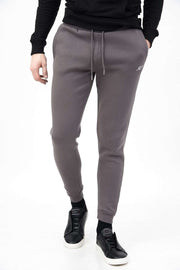 Front View of Mens Cuff Skinny Fit Joggers with Embroidered BS