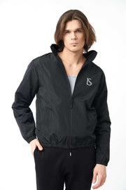 Front View of Full Zipped Active Funnel Neck Jackets for Men