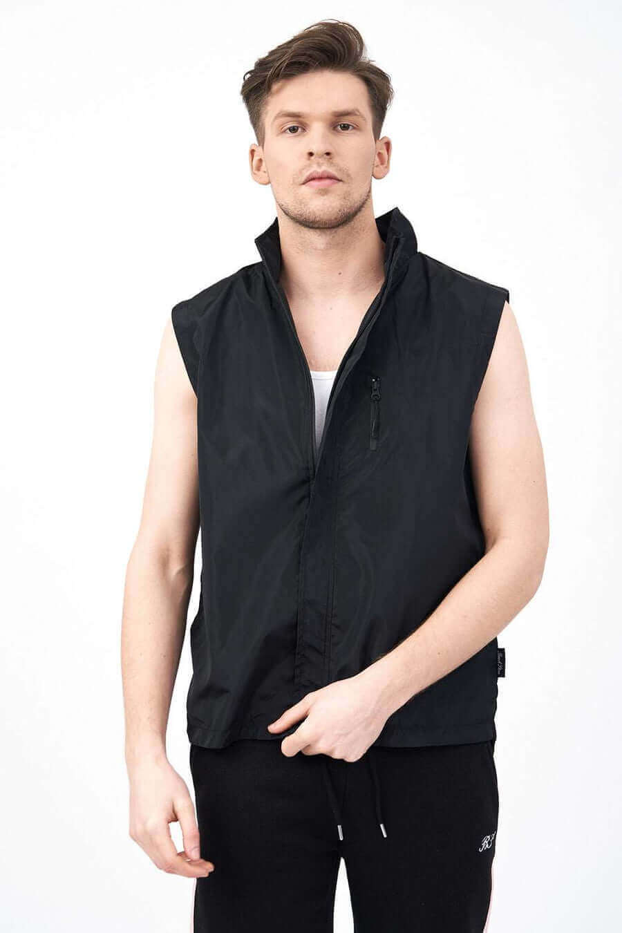 Front View of Sleeveless Jacket Designed for Men