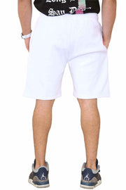 Back View of Men's Gym Shorts in White for Your Active Lifestyle