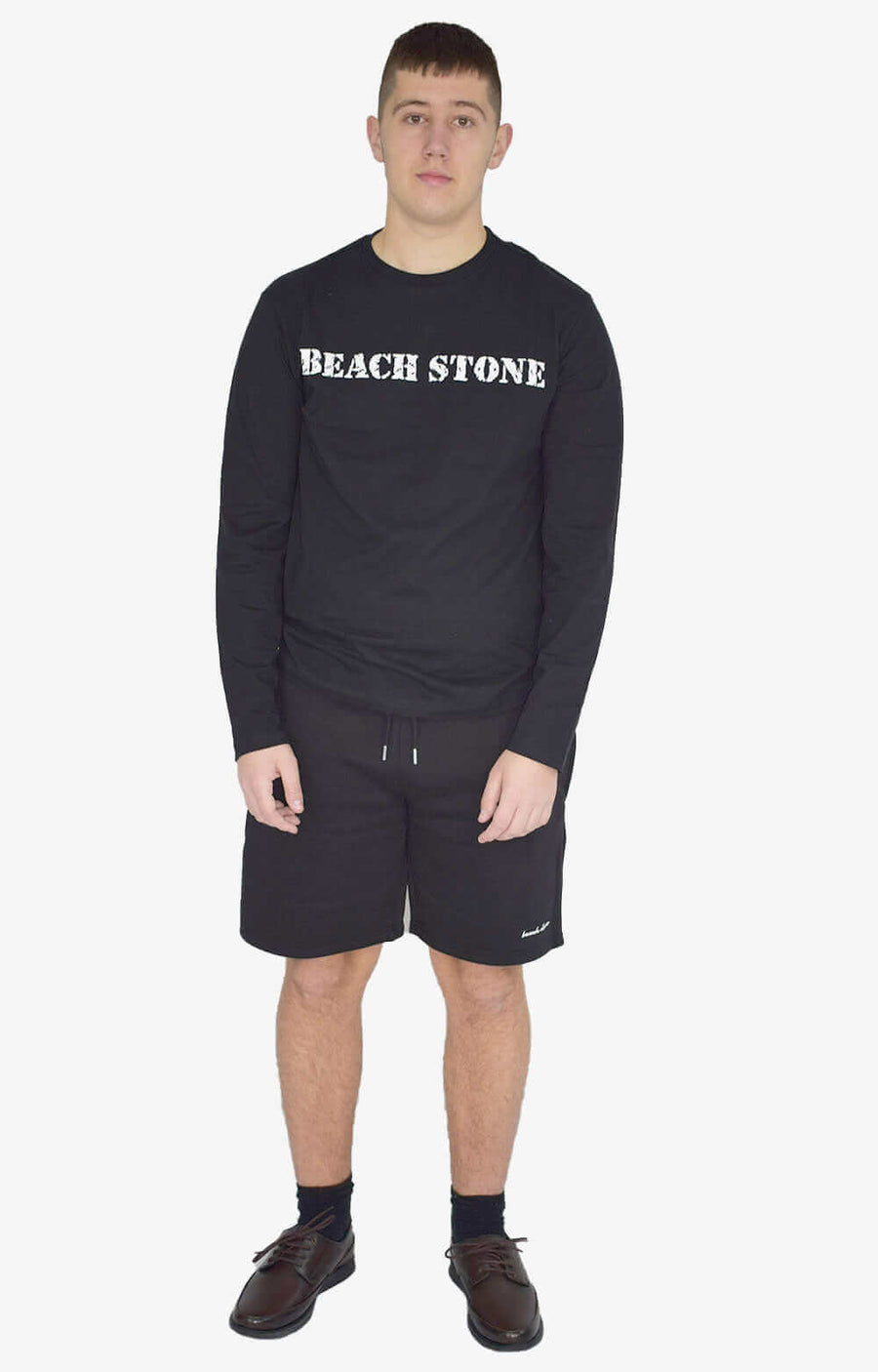 Front View of Regular Men's Gym Shorts in Black for Your Active Lifestyle