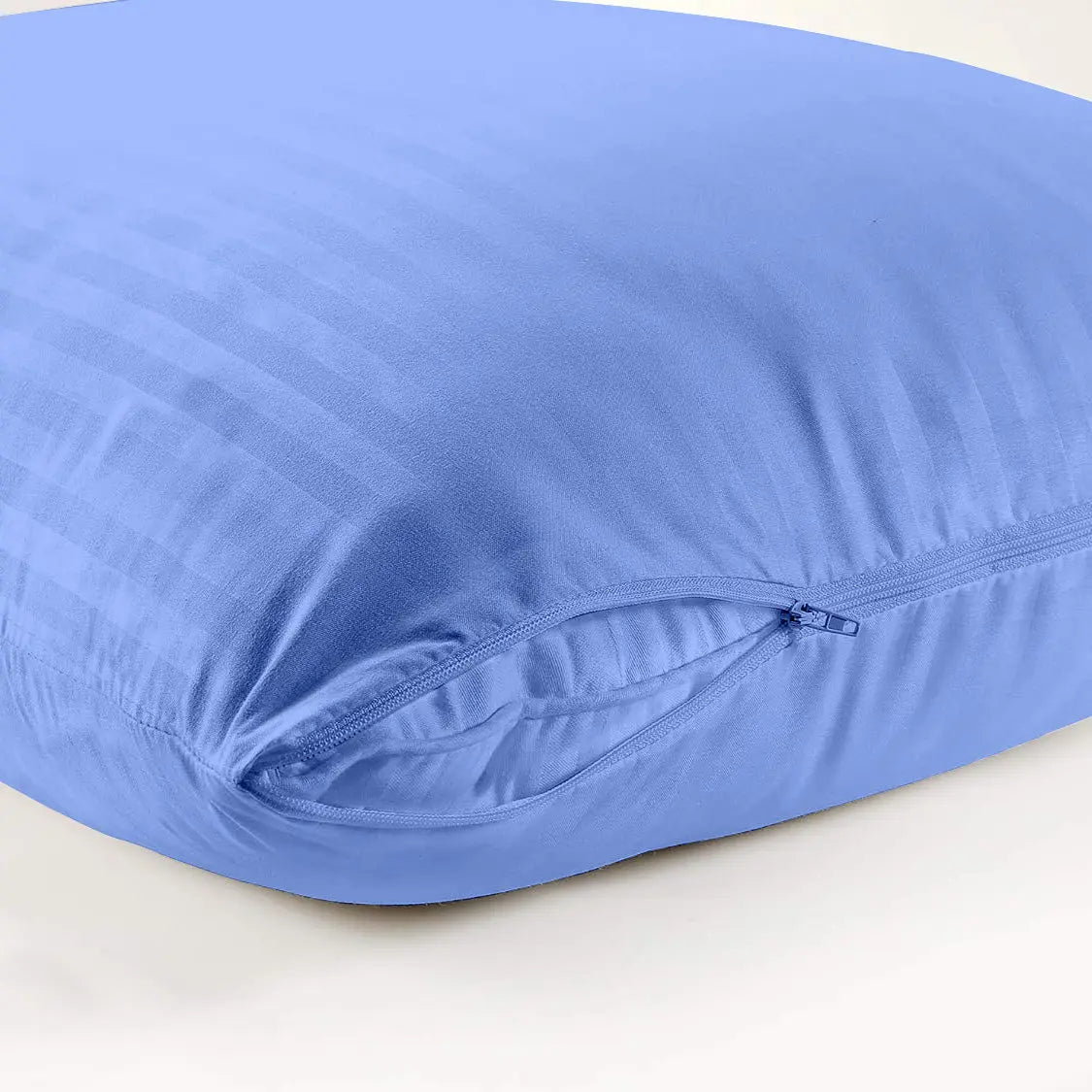Microfiber Ultra Soft Satin Stripe Pillow Cases | Breathable & Zipped Pillow Covers - Beach Stone