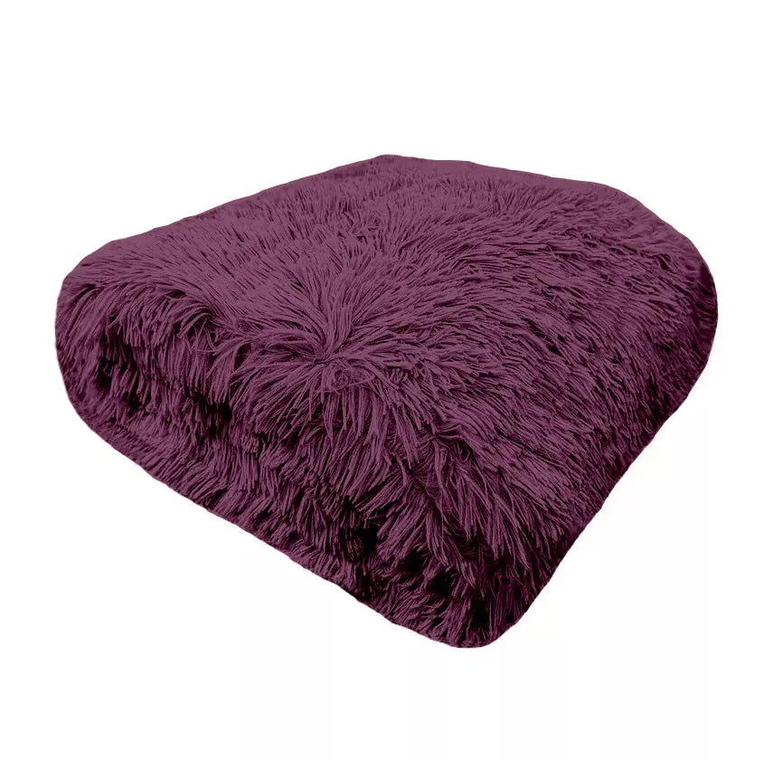 Luxury Hug & Snug Fluffy Fur Teddy Cuddles Throw Blanket Sofa Bed Warm & Cosy