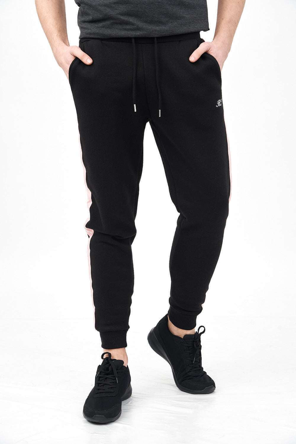 Front View of BS Embroidered with Side Tape Men's Joggers