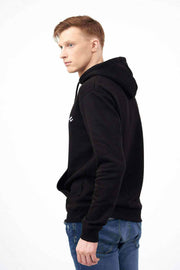 Side Pose of Men's Hoodie with Beach Stone Embroidery