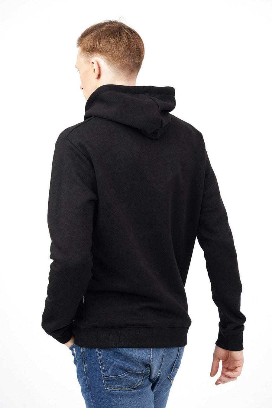 Back Side View of Men's Hoodie for Everyday Living with Kangaroo Pockets