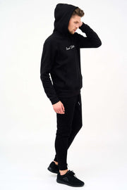 Side View of Snood Hooded Men's Tracksuit Set