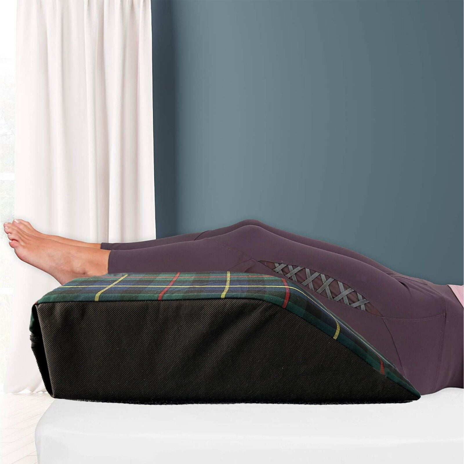 Tartan Designs Leg Pillow Elevating Wedge Foam Rest Pillow Back Hip Knee Support