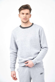 Front View of Men's Sweatshirt with Contrast Tipping