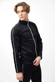 Side view of Zipper Tricot Men's Tracksuit with Side Piping