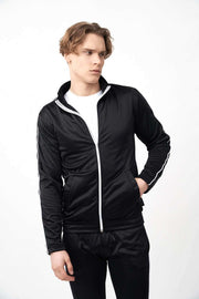 Zipper Tricot Sweatshirt of Zipper Tricot Men's Tracksuit with Side Piping