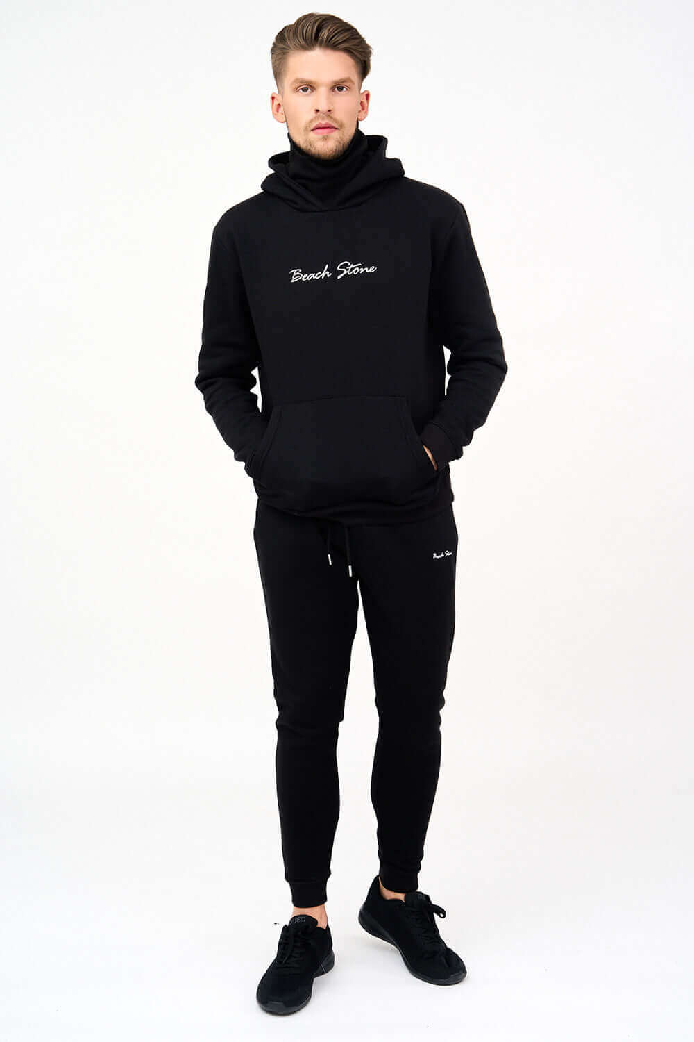 Front View of Snood Hooded Men's Tracksuit Set