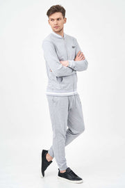 Side View of Men's Tracksuit Set with Contrast Rib